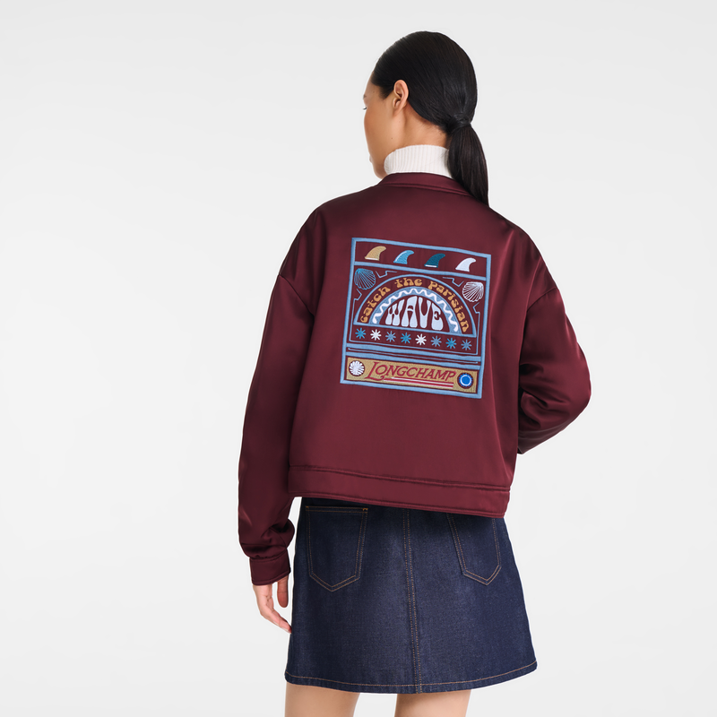Jacket , Burgundy - Satin  - View 3 of  5