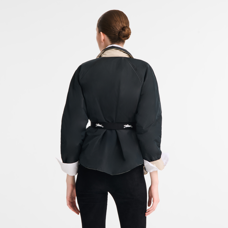 Wattierter Blouson , Technischer Taft - Schwarz/Papier  - Ansicht 8 von 8