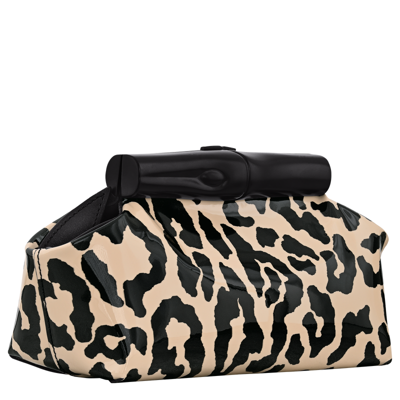 Le Roseau S Pouch , Black/Beige - Leather  - View 3 of  6