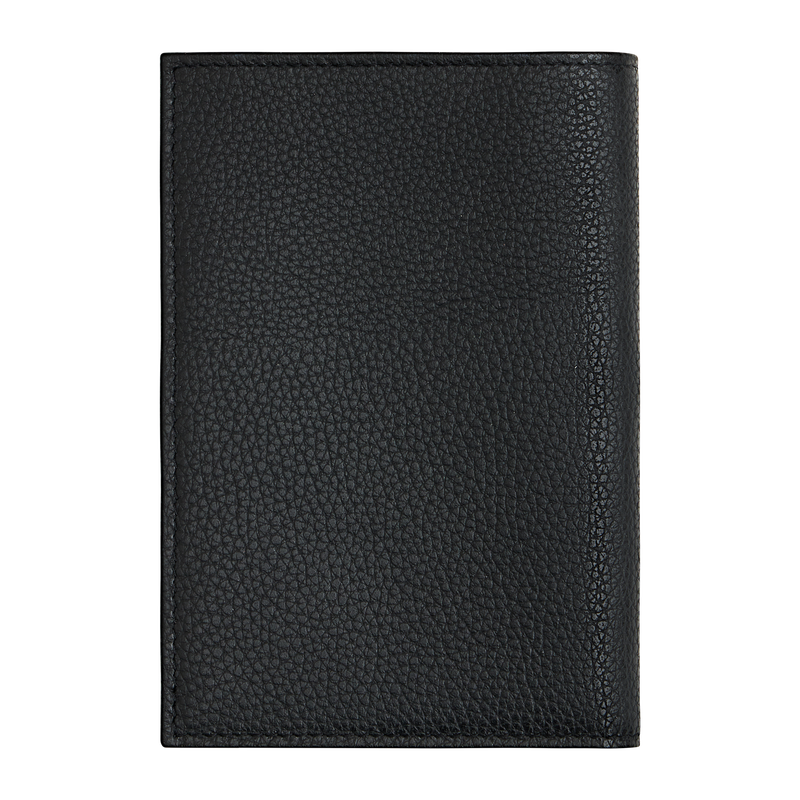 Le Foulonn&eacute; Passport cover , Black - Leather  - View 2 of 3