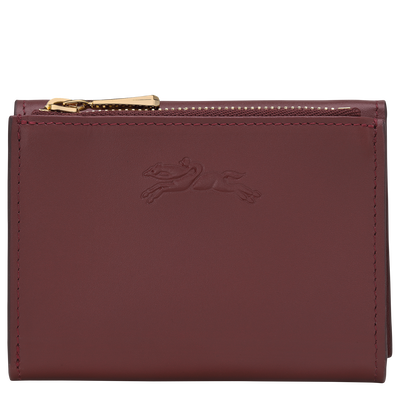 &Eacute;pure Compact wallet , Burgundy - Leather