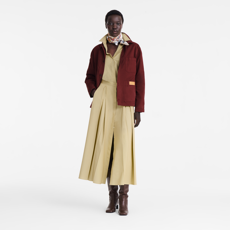 Jacket , Burgundy - Overdyed cotton  - View 2 of 5