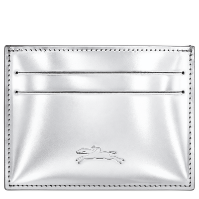 Le Roseau Card holder , Silver - Leather
