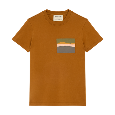T-shirt Caroline H&eacute;lain x Longchamp , Caramel - Jersey