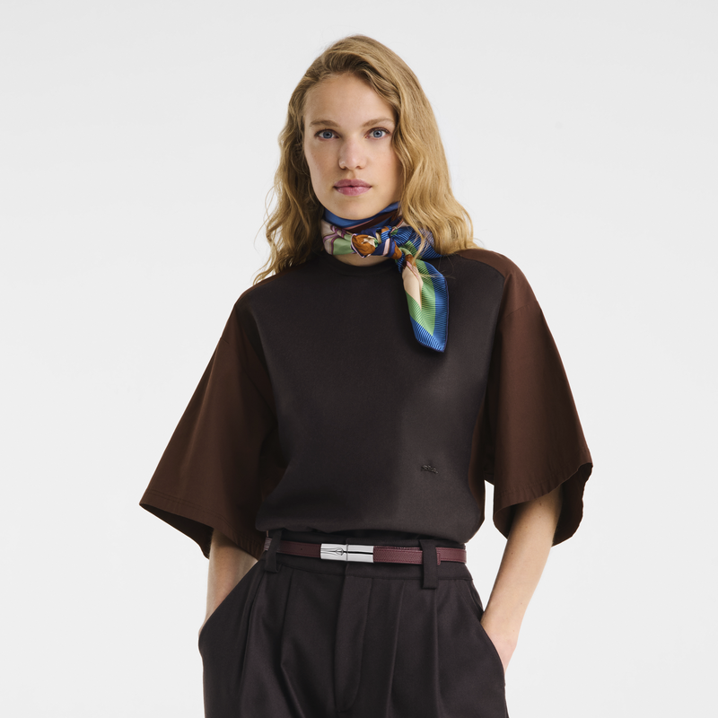 Le Roseau Ladies' belt , Burgundy - Leather  - View 2 of 3