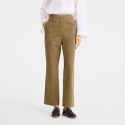 Trousers , Olive - Overdyed cotton