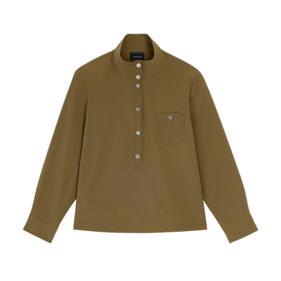 Top , Olive - Technical poplin