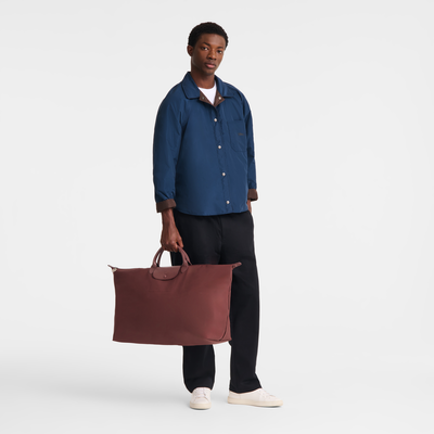 Le Pliage One XL Travel bag , Burgundy - Recycled canvas