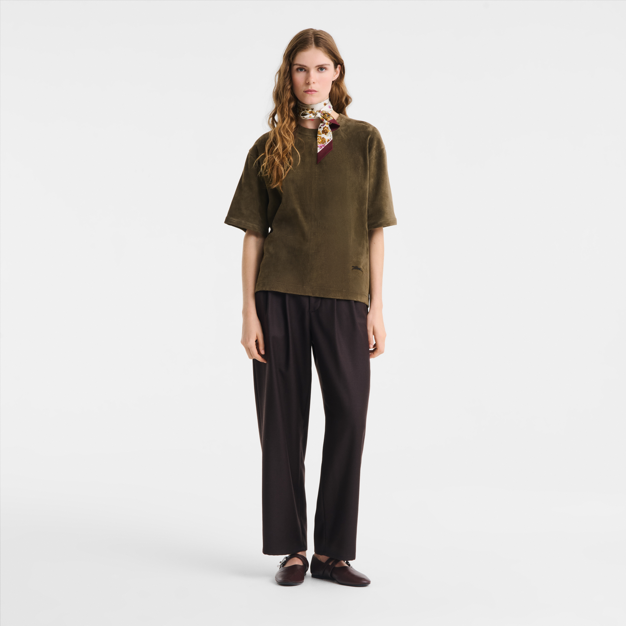 null Short leather top, Khaki