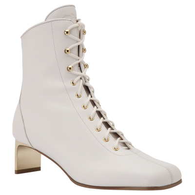 La Patineuse High heel low boots, White