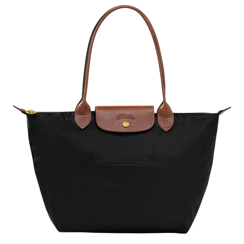 Sac cabas M Le Pliage Original , Toile recycl&eacute;e - Noir  - Vue 1 de 6