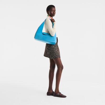 Le Pliage Xtra L Shoulder bag , Azure - Leather