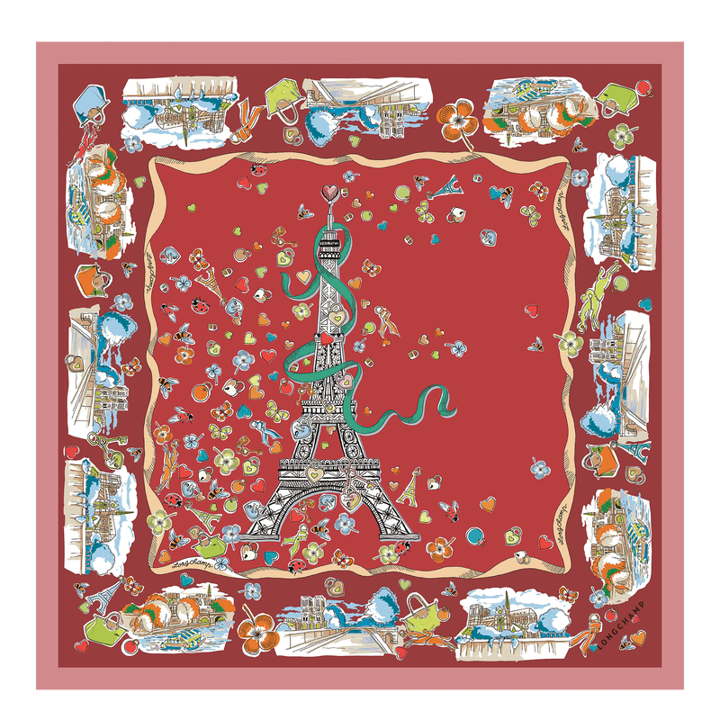 Tour Enchant&eacute;e Silk scarf 50 , Terracotta - Silk  - View 1 of 2