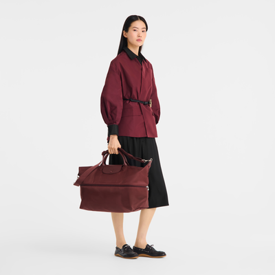 Le Pliage One S Extensible travel bag , Burgundy - Recycled canvas