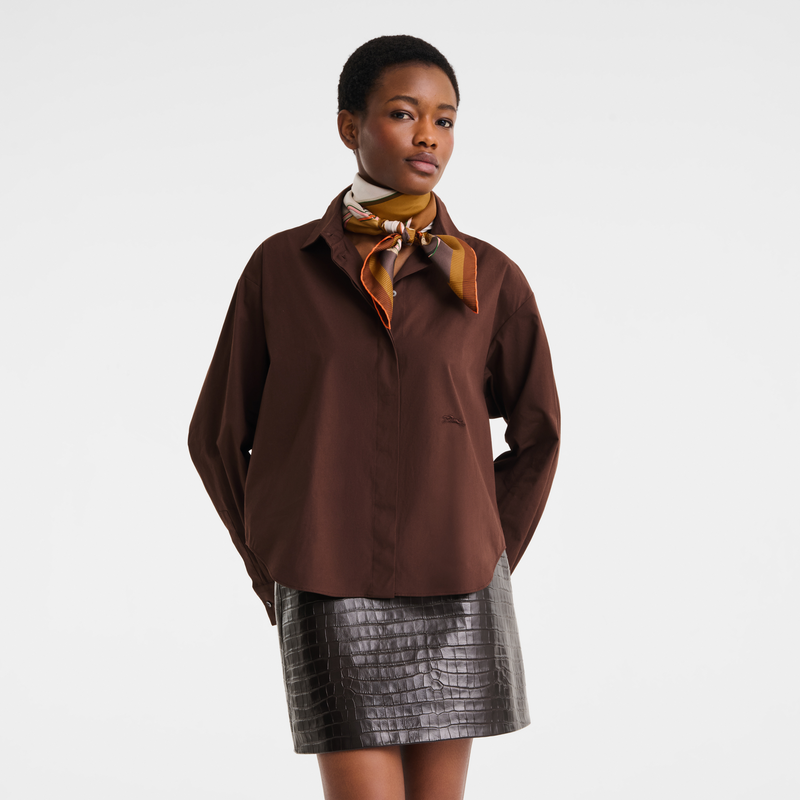 Shirt , Ebony - Cotton poplin  - View 3 of  5