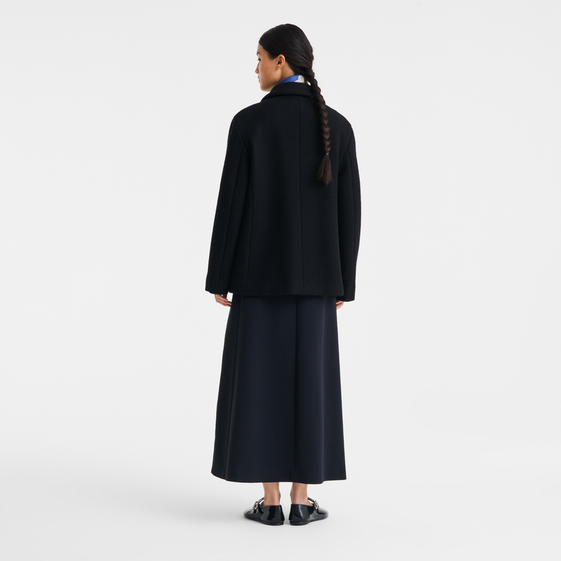 Pea coat , Black - Wool broadcloth  - View 5 of  5