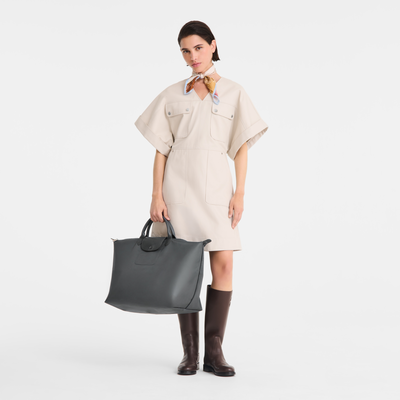 Le Pliage One L Travel bag , Anthracite - Recycled canvas