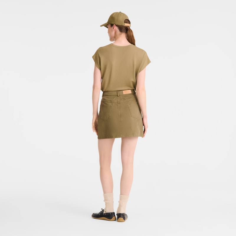 Skirt , Olive - Overdyed cotton  - View 3 of  4