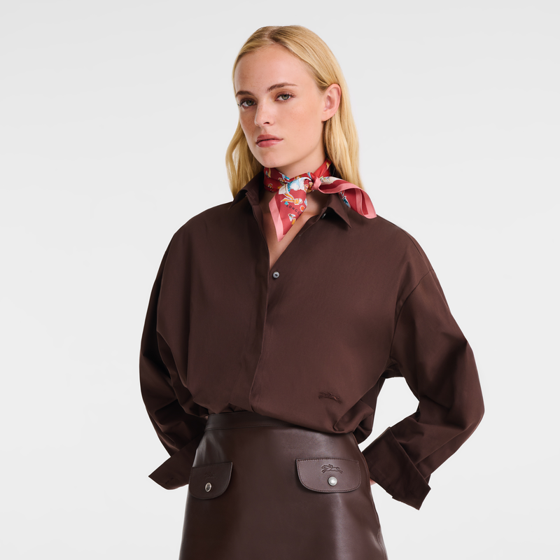 Tour Enchant&eacute;e Silk scarf 50 , Terracotta - Silk  - View 2 of 2