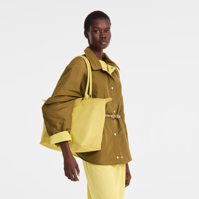 Le Pliage One L Tote bag , Lime - Recycled canvas