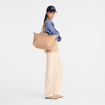 Le Pliage One L Tote bag , Beige - Recycled canvas