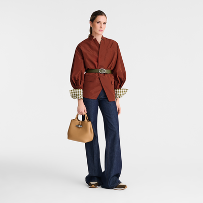 Le Roseau S Handbag , Walnut - Leather