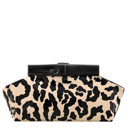 Le Roseau S Pouch , Black/Beige - Leather